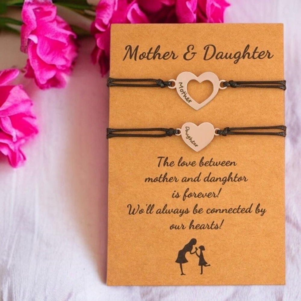 Forever Connected: Adorable Mother-Daughter Matching Wish Bracelet Set!